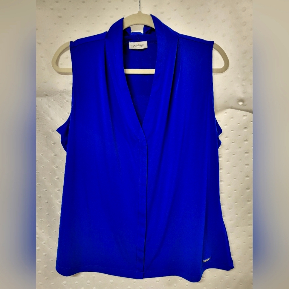 Calvin Klein Gathered V-neck Sleeveless Top
